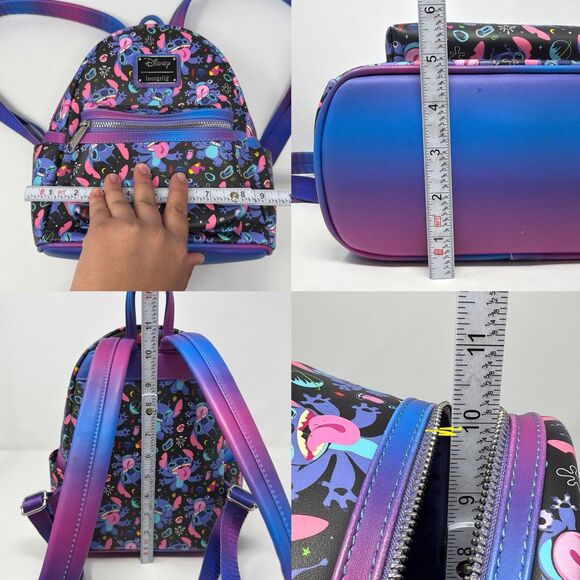 Disney Loungefly Stitch All Over Print Mini Backpack Purple Blue Cosmic Bag main image 16
